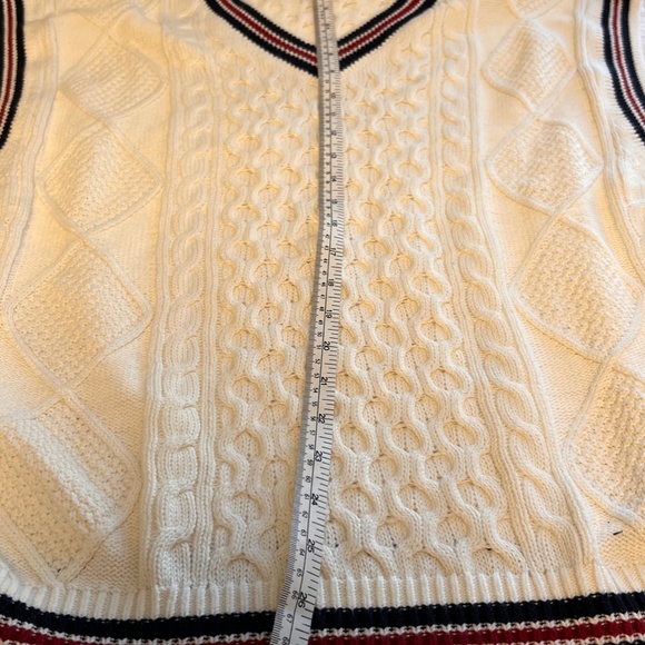 Abercrombie & Fitch White Sweater with Black and Red Accents - Picture 6 of 6